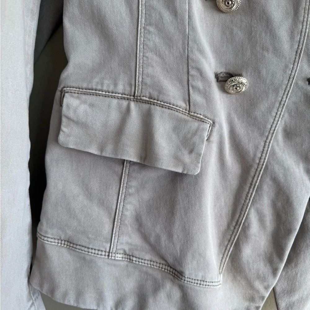 White House Black Market Taupe Blazer with Silver Buttons - Picture 3 of 9